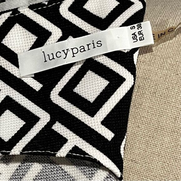 Lucy Paris geometric print sleeveless fitted dress - Picture 11 of 15